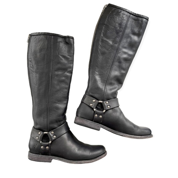 Frye • Phillip Harness Tall Black Boot - Picture 7 of 13